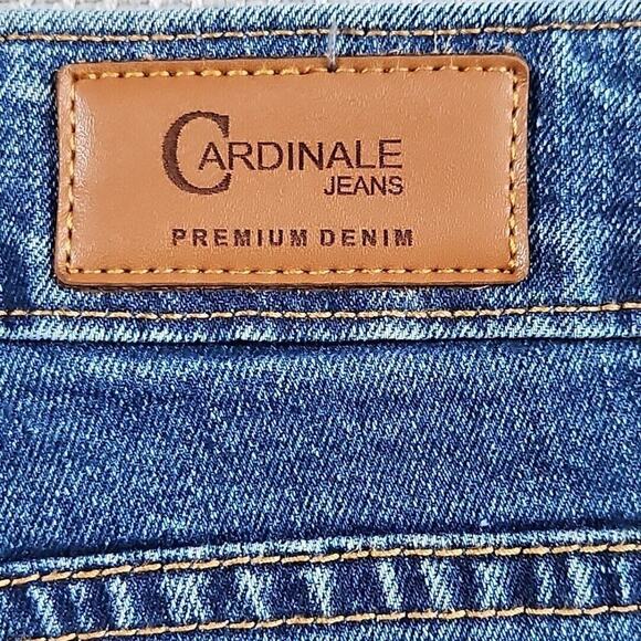 Cardinale Jeans Women's Sz 8 26x28 Med Wash Blue Slit Seam Pearls Y2K Fairy Core - Picture 9 of 16